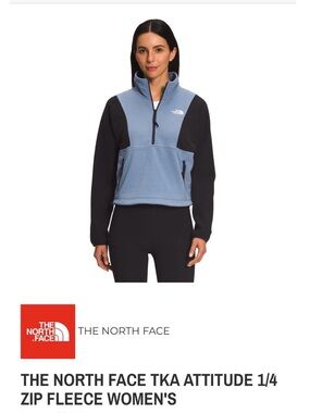 The North Face Women's Light Blue Fleece Jacket S nearly new!
